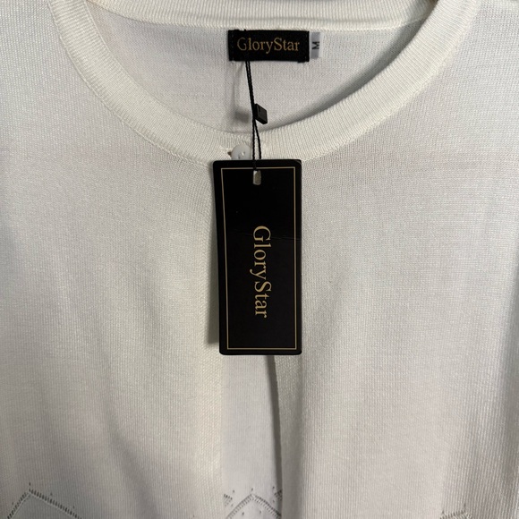 NEW Cream Ivory Soft Knit Cropped Cardigan Sweater Size Medium Balletcore - Picture 7 of 13